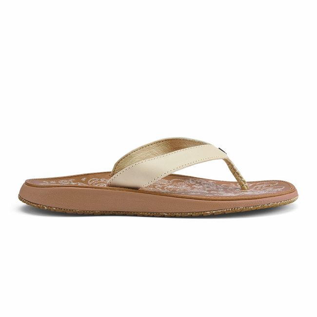 Olukai Women's Paniolo Flip Flop - Tapa / Sahara US059-718